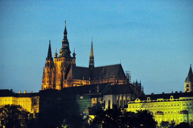 Prague Castle from the banks of the Vitava.